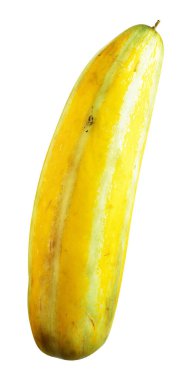 Şark turşusu kavunu kırpma yolu ile izole edilmiş, beyaz arka planda gölge yok, sağlıklı tropikal meyve