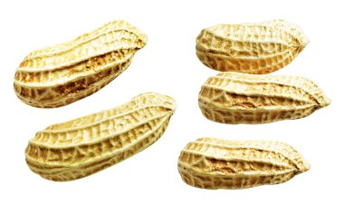 Kesme yolu ile izole edilmiş fıstıklar, beyaz arka planda gölge yok, yemek malzemeleri, sağlıklı yiyecekler.