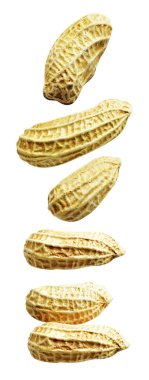 Kesme yolu ile izole edilmiş fıstıklar, beyaz arka planda gölge yok, yemek malzemeleri, sağlıklı yiyecekler.