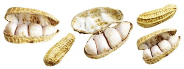 Kesme yolu ile izole edilmiş fıstıklar, beyaz arka planda gölge yok, yemek malzemeleri, sağlıklı yiyecekler.