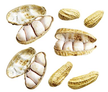 Kesme yolu ile izole edilmiş fıstıklar, beyaz arka planda gölge yok, yemek malzemeleri, sağlıklı yiyecekler.