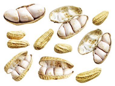 Kesme yolu ile izole edilmiş fıstıklar, beyaz arka planda gölge yok, yemek malzemeleri, sağlıklı yiyecekler.