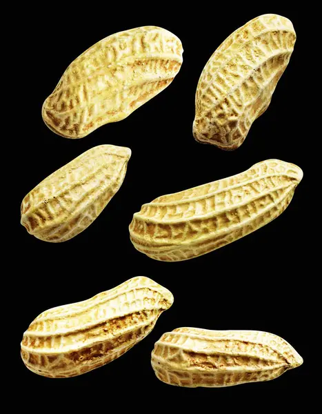 Kesme yolu ile izole edilmiş fıstıklar, siyah arka planda gölge yok, yemek malzemeleri, sağlıklı yiyecekler.