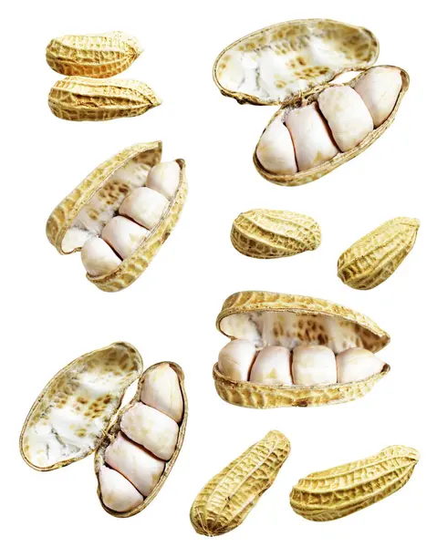 Kesme yolu ile izole edilmiş fıstıklar, beyaz arka planda gölge yok, yemek malzemeleri, sağlıklı yiyecekler.