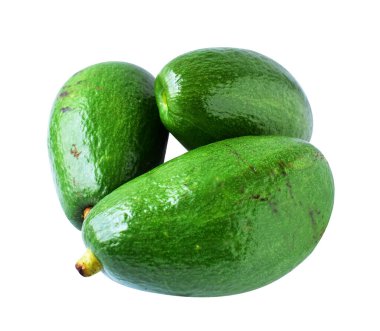 Avokado meyvesi kırpma yolu ile izole, beyaz arka planda gölge yok