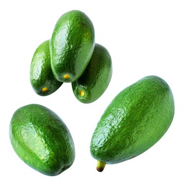 Avokado meyvesi kırpma yolu ile izole, beyaz arka planda gölge yok