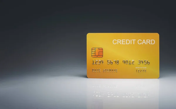 Mock Credit Card Isolated Light Shadow Background Shopping Concept Cashless — Stock Photo, Image