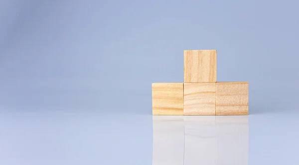 Puste Drewniane Bloki Ustawione Białym Tle Koncepcja Przedsiębiorstwa — Zdjęcie stockowe