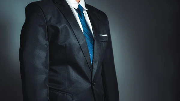 Businessman Standing Dark Gradient Background Business Concept Suit — Stock Photo, Image