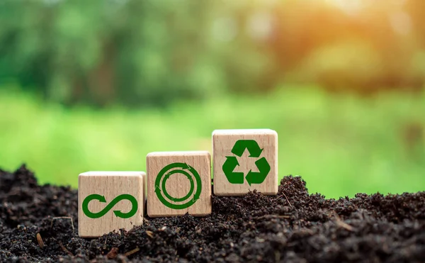 Konzepte Der Abfallvermeidung Umweltverschmutzung Wiederverwendung Effiziente Nutzung Von Ressourcen Umweltschutzschild — Stockfoto
