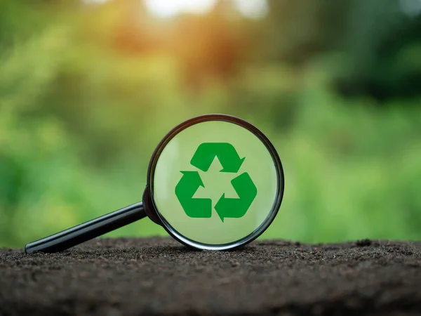 Begrippen Afvalvermindering Vervuiling Hergebruik Efficiënt Gebruik Van Hulpbronnen Recycling Symbool — Stockfoto
