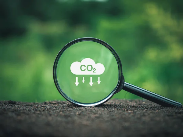 Co2 이산화 깨끗하고 이산화 배출을 줄이기 나무심기 — 스톡 사진