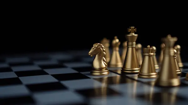 Золоті Срібні Шахові Фігури Шаховій Настільній Грі Порівняння Бізнесу Концепції — стокове фото
