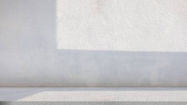 Gölge palmiye yapraklı çimento dokusu, boş gri beton duvar zemini ve duvar odası boş alanda sunulan ürün ve metin, lüks fon, ilkbahar ve yaz.