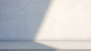 Gri Stucco Duvar Dokusu Işık Işını ve Gölge Arkaplanı, Ürün Sunum Arkaplanı, Görüntü ve Moda İçin Uygun, Çimento Duvarı Çimento Odası Gri Masa Arkaplan Arkaplanı.