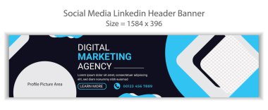 LinkedIn profil afişi, profesyonel LinkedIn Arka plan, Dijital Pazarlama Ajansı Sosyal Medya Kapağı