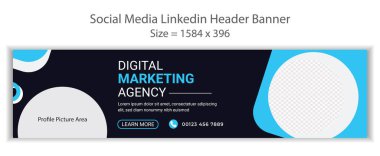 Profesyonel LinkedIn afişi, soyut LinkedIn arkaplanı. Sosyal Medya Kapağı fotoğraf şablonu