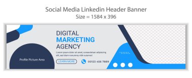 LinkedIn afiş resimleri şablon tasarımı. Sosyal medya kapağı Facebook Stok Vektörü kapağı