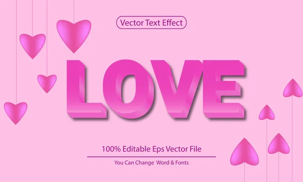 stock vector 3d text effect love Valentine's Day 3d text effect template Design