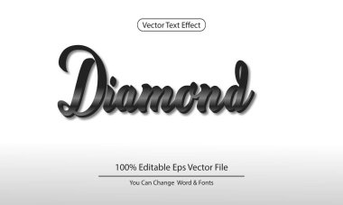 3d text effect Diamond vector design
