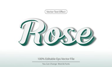 Editable Vector 3d Texte effect Rose