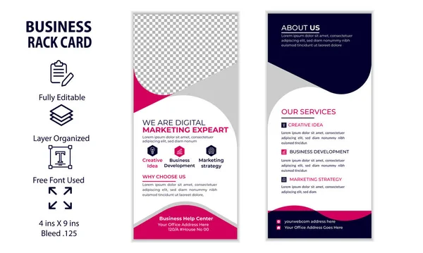 Corporate Flyer Design Rack Card Sjabloon Voor Marketingbureau — Stockvector