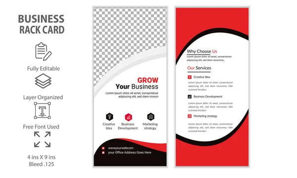 Rack Card Flyer Ontwerp Voor Corporate Business Promotie — Stockvector