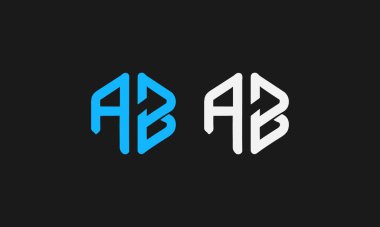 Modern AB Harf logosu Tasarım Vektörü Şablonu