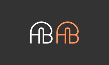 AB İlk Alfabe Harf Logosu tasarım vektörü şablonu