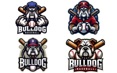 Bulldog baseball  mascot logo vector image on white background clipart