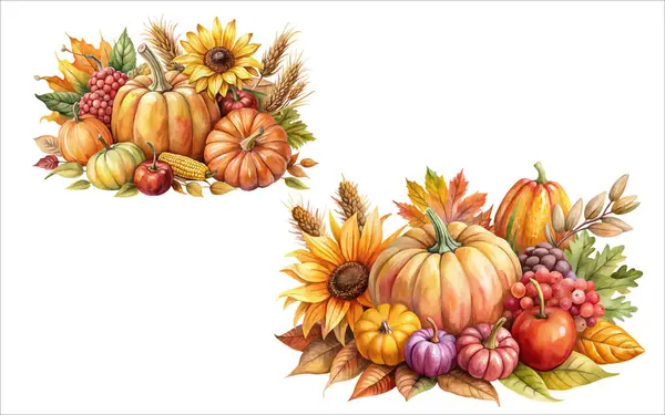 Suluboya ve Şükran Günü hakkında Beyaz arka planda izole Clipart