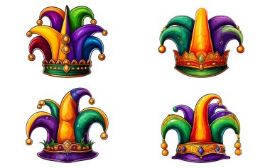 Mardi gras Jester şapka vektör illüstrasyon