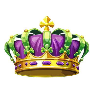 Mardi gras Crowns vektör çizim şablonu