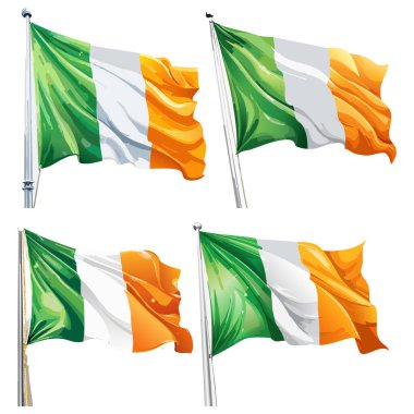 Aziz Patrick Günü İrlanda Bayrağı düzenlenebilir vektör şablonu ayarlandı