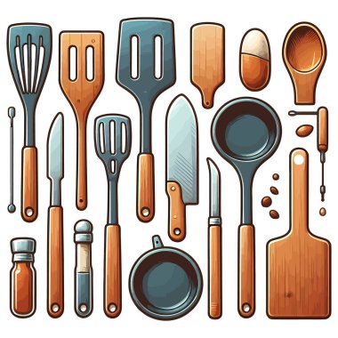 Farklı mutfak gereçleri kümesi