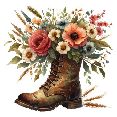 Çiçek ve bot buketi