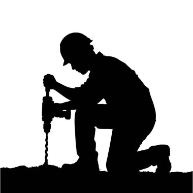 Minimalist Biçimli Cesur İnşaat İşçisi Silueti