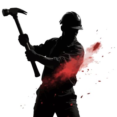 İnşaat Projeleri için Sert Şapkalı İşçi Çizimi