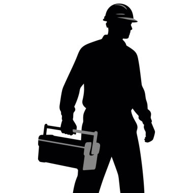 İnşaat işçisinin vektör silueti.