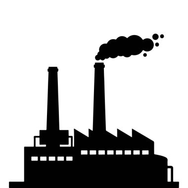 Duman Emisyonlu Sanayi Santralinin Silueti