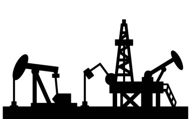 Petrol Kirişleri Siluetleri Vektör Paketi