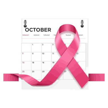 Takvimde Göğüs Kanseri Kurdelesi, Pembe Farkındalık Kurdeleli Ekim Takvimi