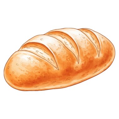 Altın Kahverengi Ekmek Ekmeği, Suluboya Beyaz Ekmek Biçimi