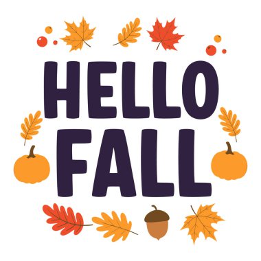 Balkabağı ve Yeşilliklerle Sonbahar Dekoratif Çerçevesi