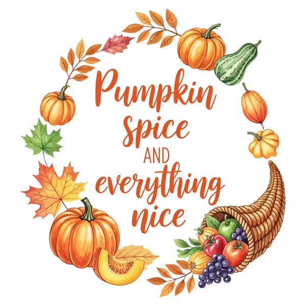 Balkabağı Baharatı ve Her şey Güzel Sonbahar Çelengi, Sonbahar Hasat Çemberi