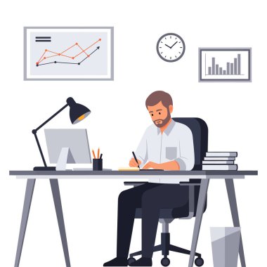 Çalışma Masasında Çalışan, Veri Analizi ve Yazma