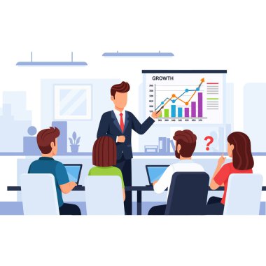 Ofiste dizüstü bilgisayarla çalışırken İş Adamı Telefonda Konuşuyor.