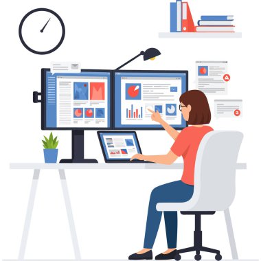 Çoklu Monitörlerle Çalışan Web Tasarımcısı veya Geliştirici.