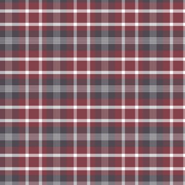 Zengin Burgundy ve Gri Ekoseli Kusursuz Desen