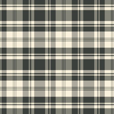 Monokrom Gri ve Bej Ekoseli Kusursuz Desen